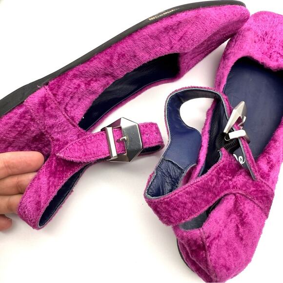 Free People Velvet Mystic Mary Jane Flat Fuchsia Fizz EU 37.5 - Picture 9 of 11